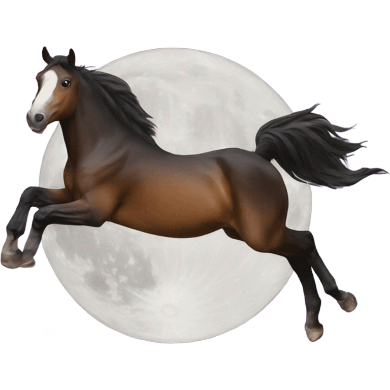 Horse jumping over the moon emoji