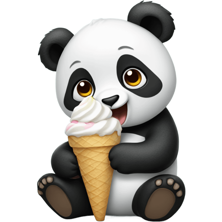 Panda eating ice cream emoji