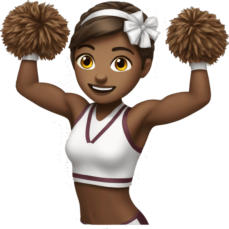 brown hair cheerleader emoji