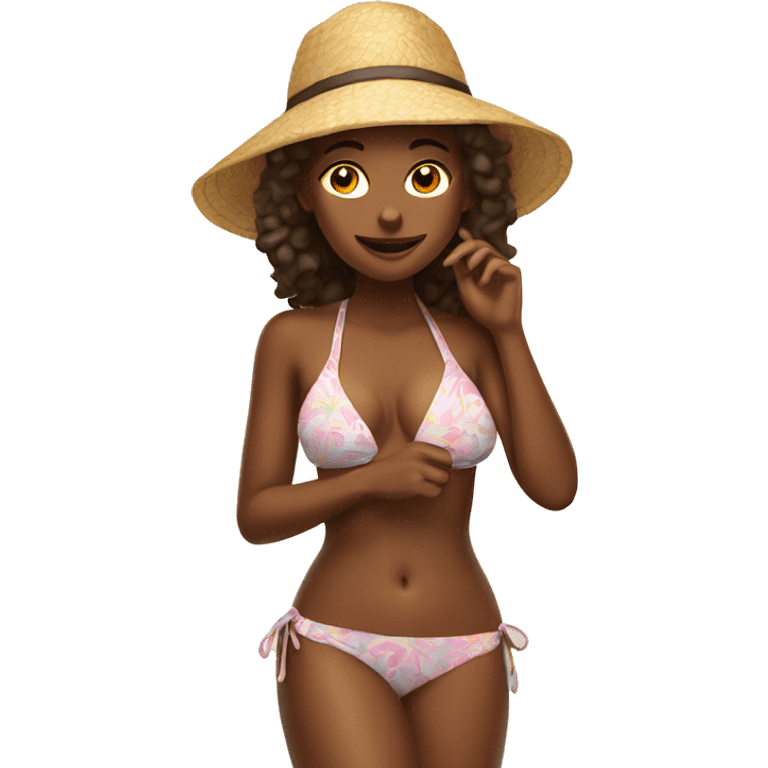 Girl in bikini sun bathing  emoji