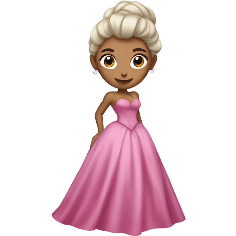 Realistic Ariana Grande as Galinda from wicked wearing long flowing pink dress  emoji