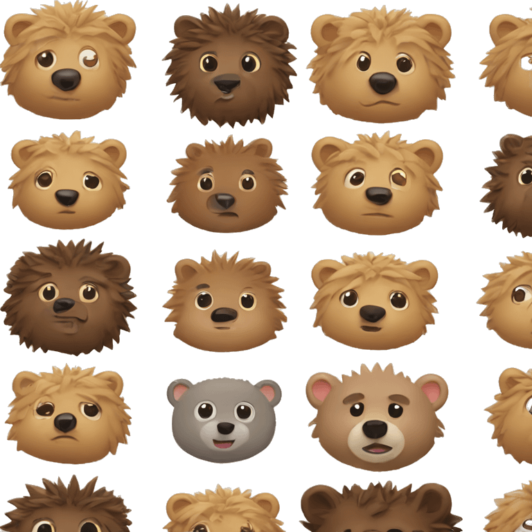 a mixture of a hedgehog and a bear emoji