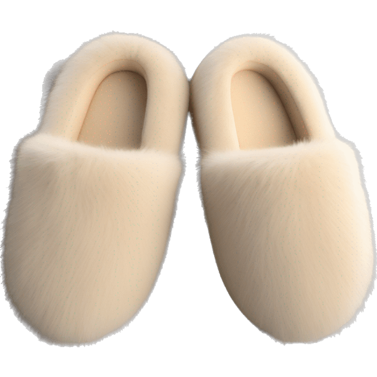 beige fur slippers  emoji