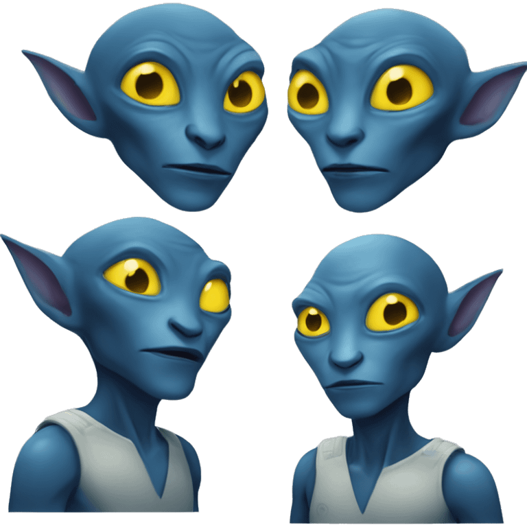 blue alien yellow eyes pointed ears na'vi emoji