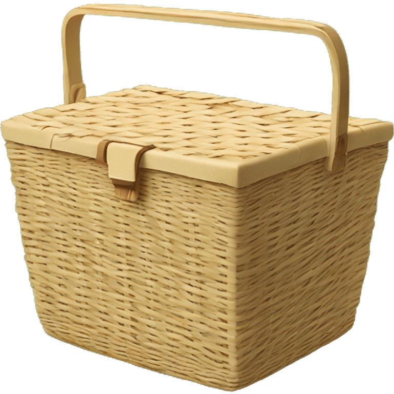 picnic basket white  on grass emoji