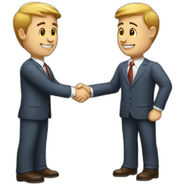 two business man handshake emoji