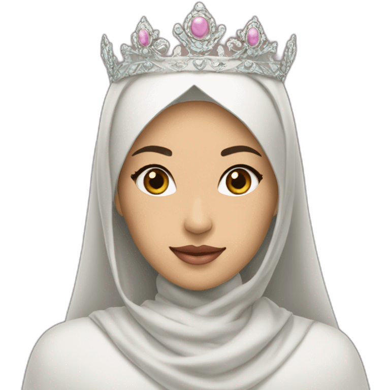 The most beautiful Asian princess witho a crown with the inscription Ayana, wearing hijab emoji