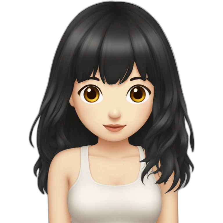 Longhair-Japanese-girlfriend-browneye-blackhair-bangs emoji