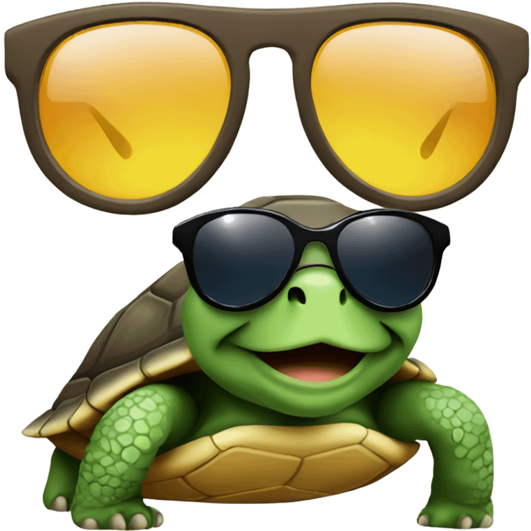 Turtle wearing sunglasses emoji