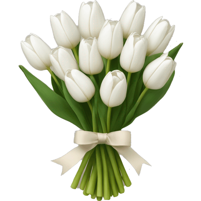 white tulip bouquet  emoji