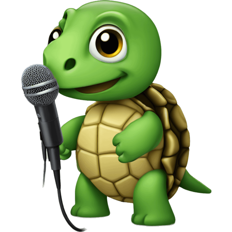 Turtle with microphone  emoji