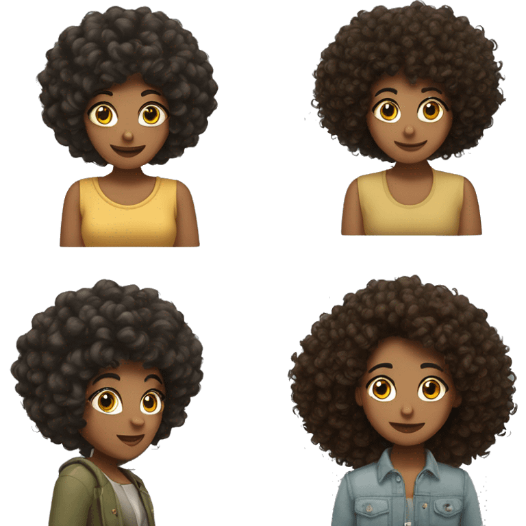 Emoji de mujer Mehta Rachael musica con cabello Afro rizado  emoji