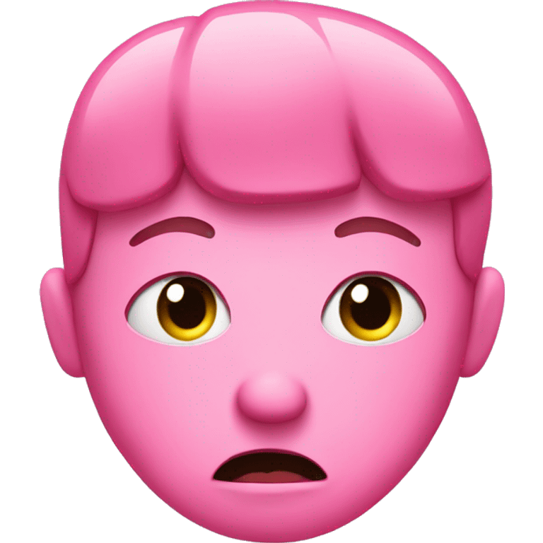 Pink smiley face pouting  emoji