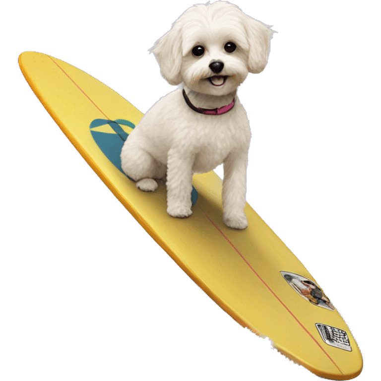 Maltipoo on a surfboard emoji