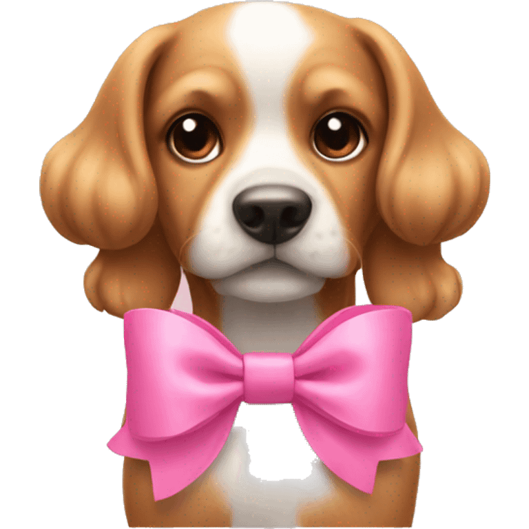 Dog bow pink emoji