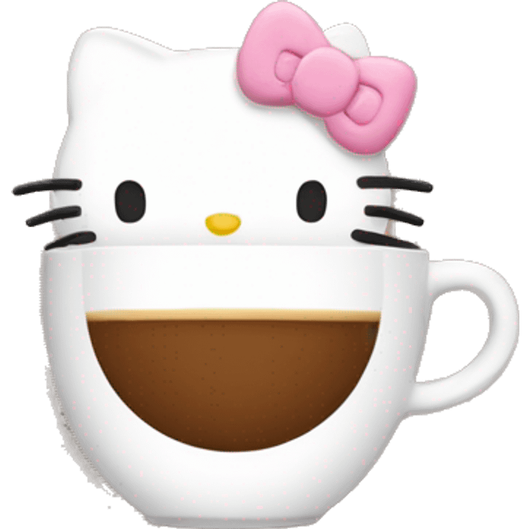 hello kitty with coffee emoji