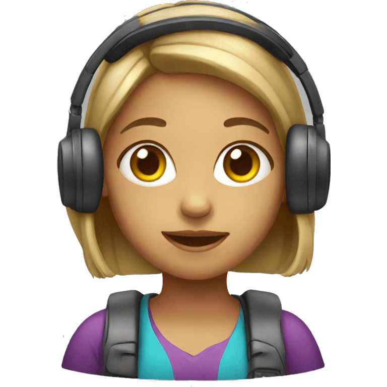 girl with headset emoji