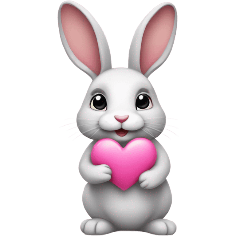 Rabbit with pink heart emoji