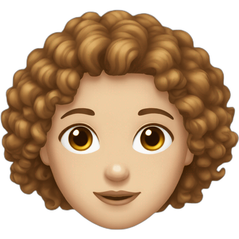 brown curly hair white girl brown eyes emoji