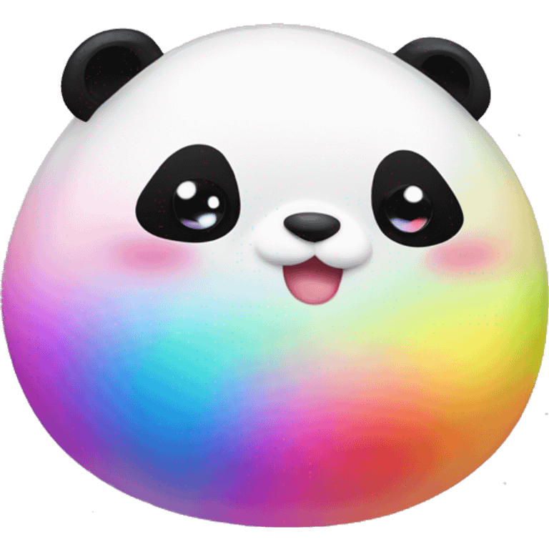 kawaii squishy rainbow fat panda bedazzled  emoji