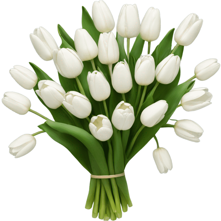 white tulip bouquet  emoji