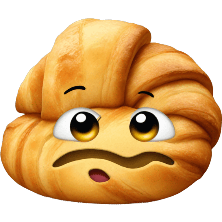 croissant with a face  emoji