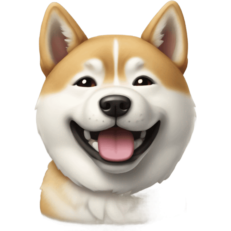 Akita inu smiling  emoji