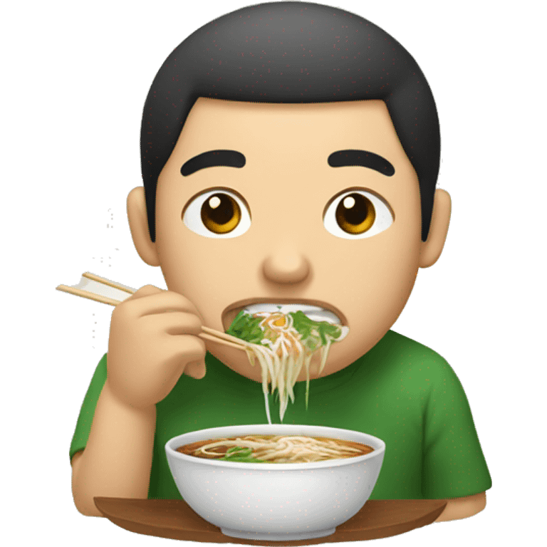 sick asian guy eating pho emoji