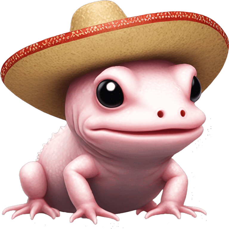 Axolotl  with a sombrero hat￼￼ emoji