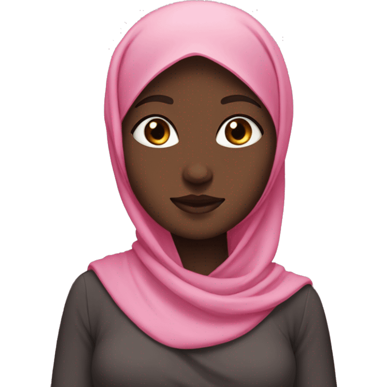 girl with flowy pink hijab and dark skin emoji