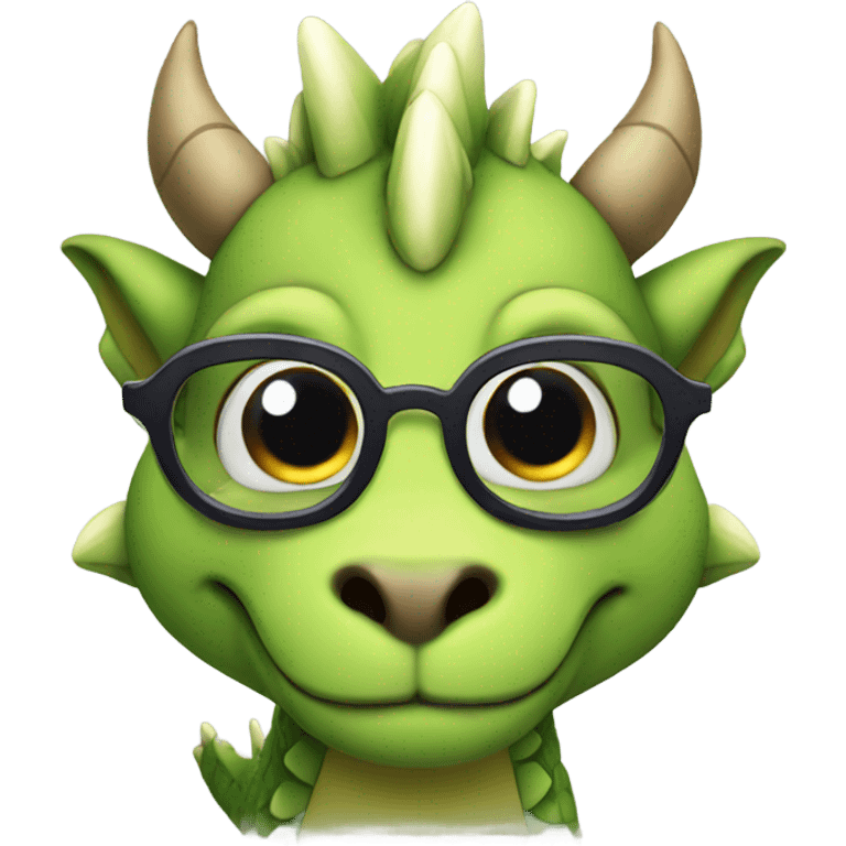 Cute dragon with glasses  emoji