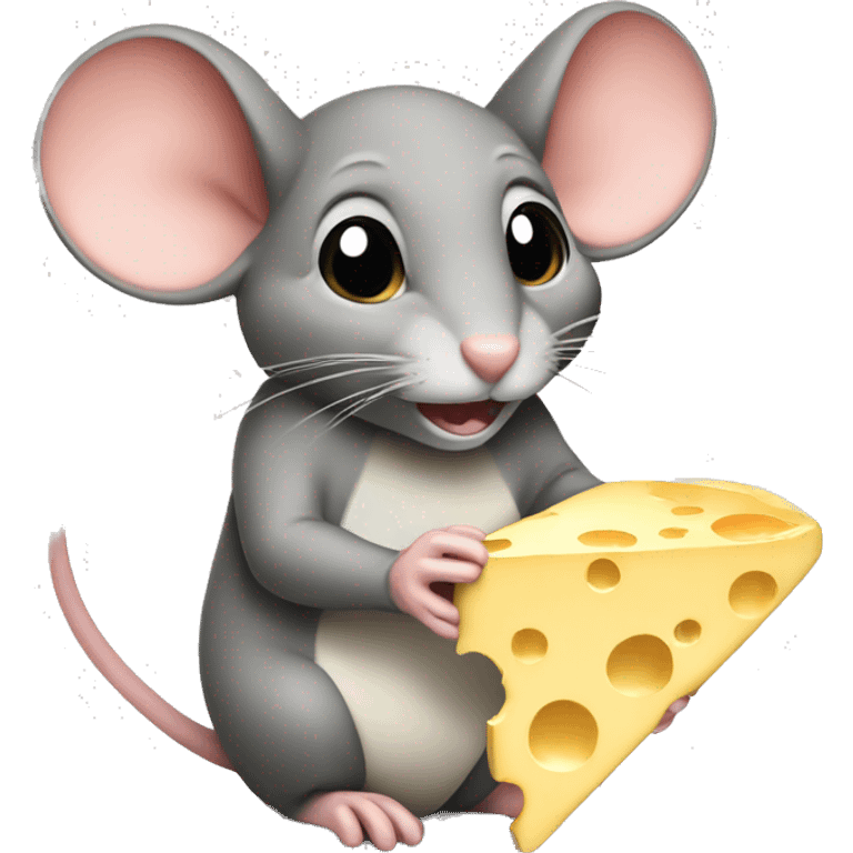 Mouse eating cheese emoji