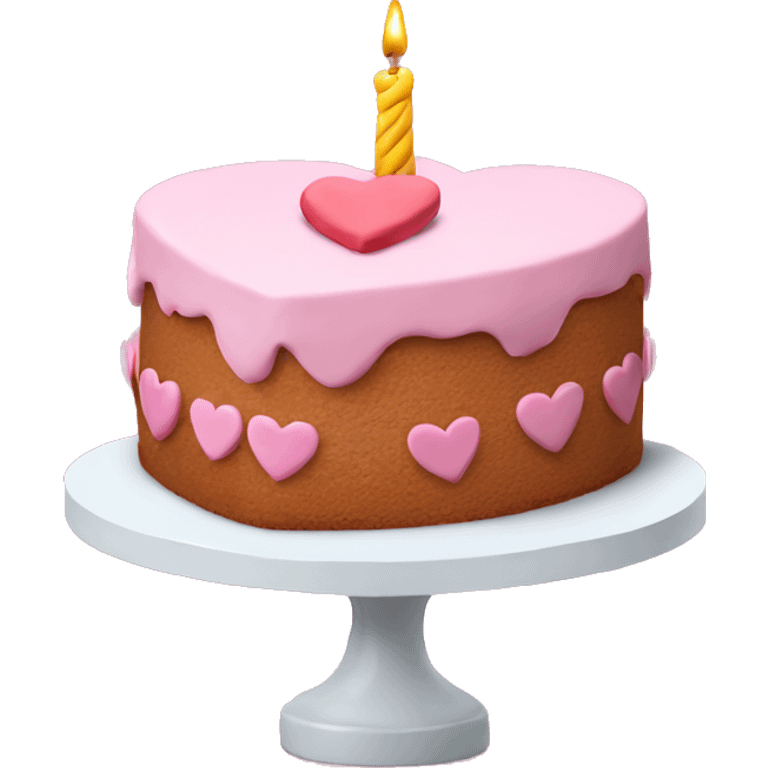 pink heart birthday cake emoji