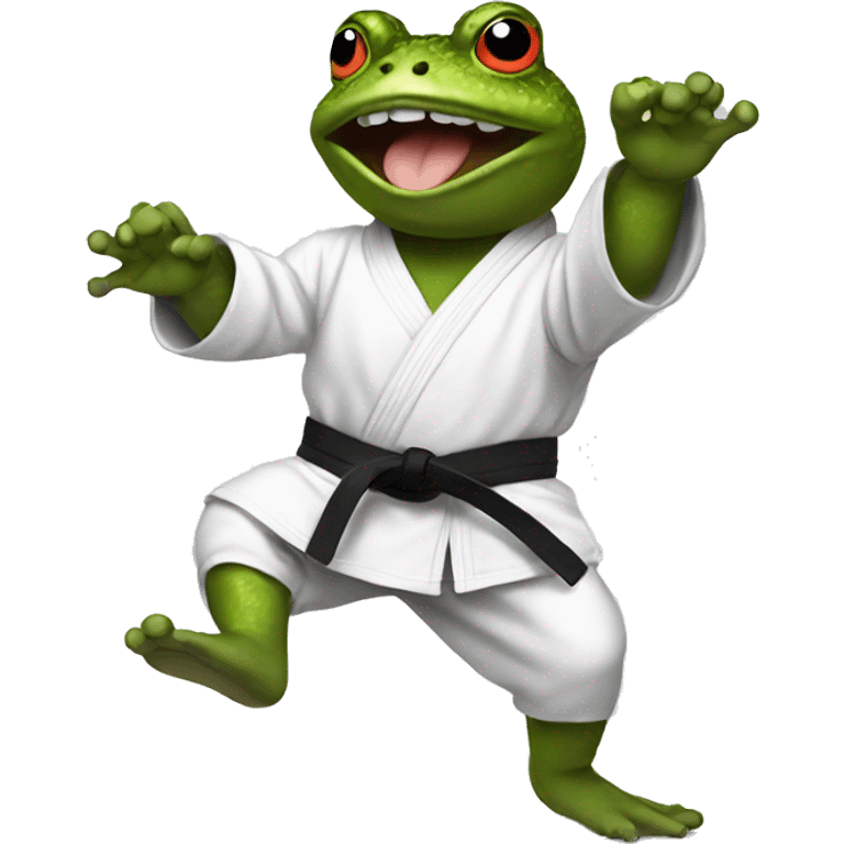 toad playing taekwondo emoji