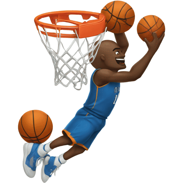 Man playing basketball dunking emoji