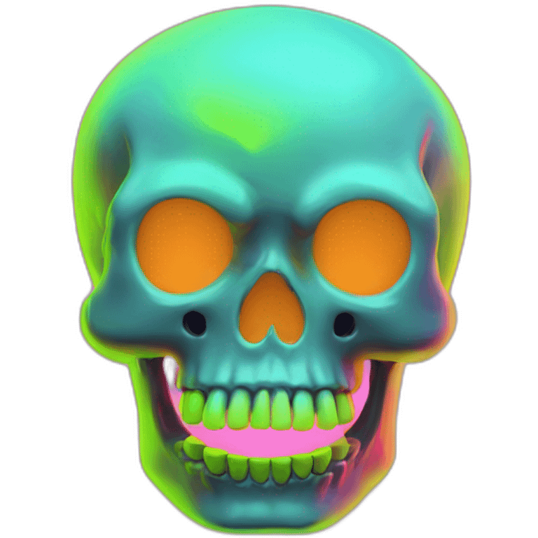 fluo toy skull emoji