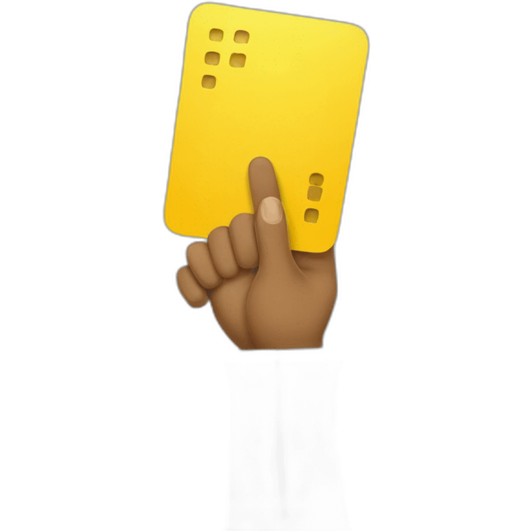 two fingers holding yellow card like referee emoji