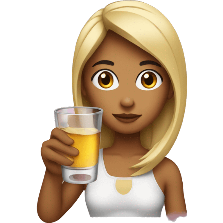 girl drinking out of a shot glass emoji