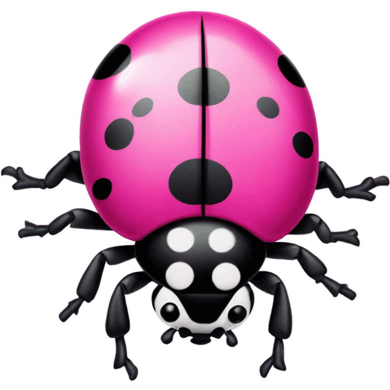 Hot pink lady bug with black dots and crystals emoji