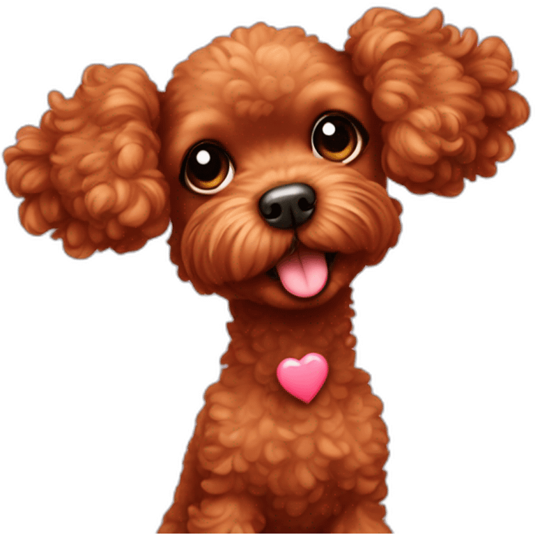 Red toy poodle sending kisses emoji