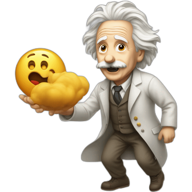 Einstein sacando el dedo emoji