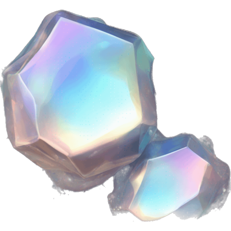 Sparkly glossy Pastel whitish iridescent glass nebula glass crystal cluster emoji