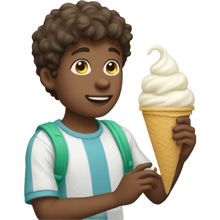 Boy eating ice cream  emoji