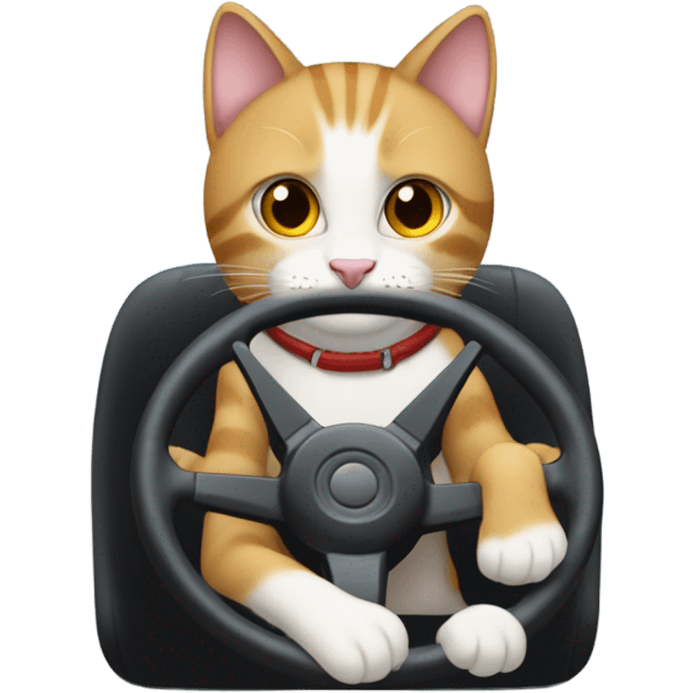 Cat driving a car  emoji