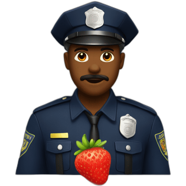 police qui mange des fraises emoji