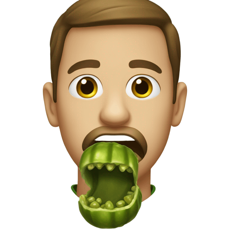 Pickle in mouth emoji