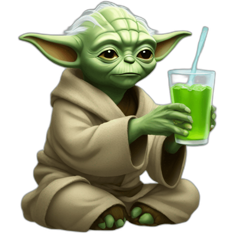 Yoda drinks bear emoji