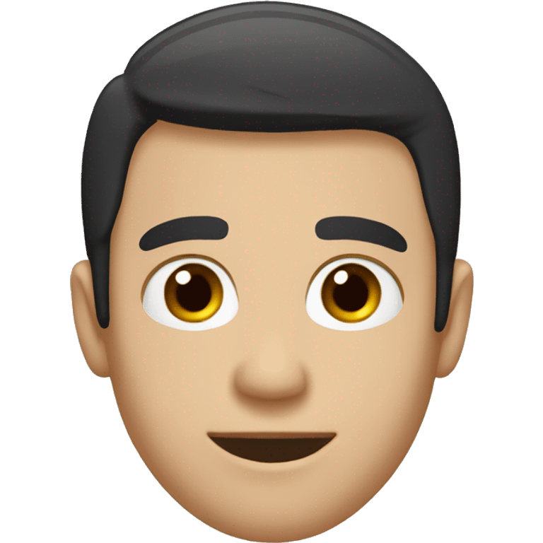 guy, short black hair, brown eyes, adult, no mustache, no beard, shoulder-length emoji