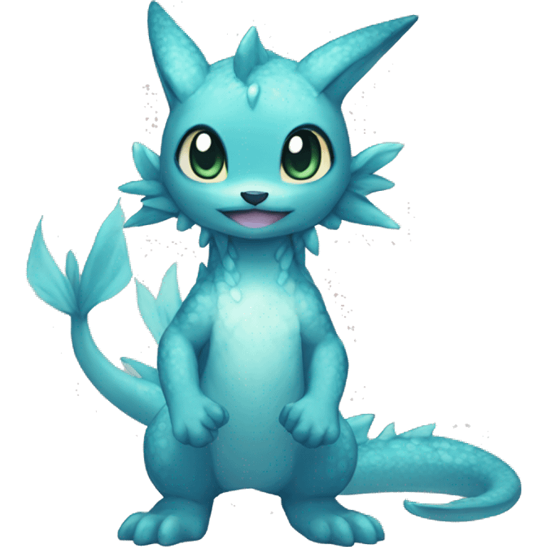 a anthro chibi-style water-type Fakémon-hybrid full body emoji