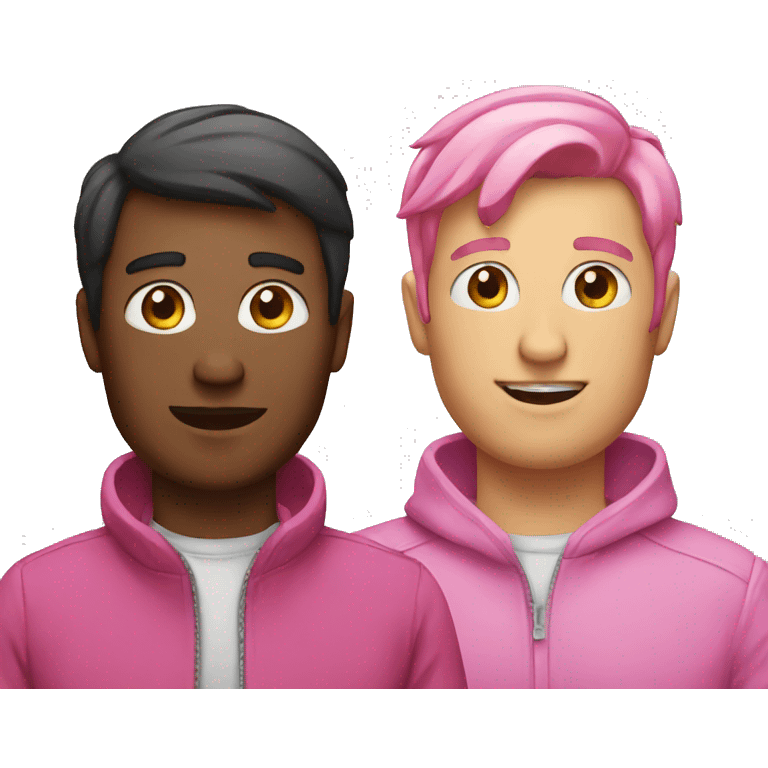 Men and pink emoji